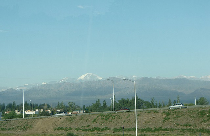 First sight of the Andes - from the bus