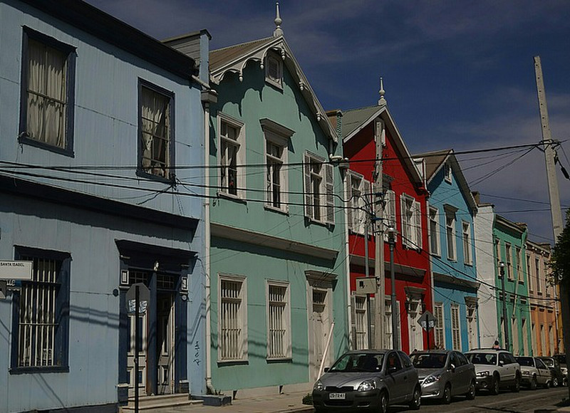 Multi coloured houses in Valparaiso