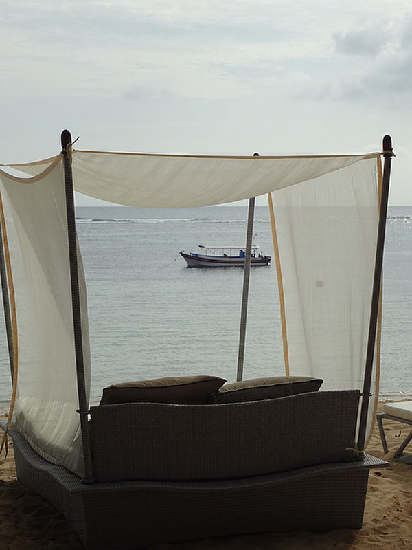 a lounger on the beach