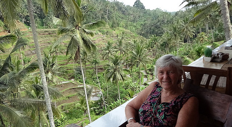 liz enjoying the view of the rice terraces