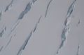 crevasses forming on the glacier