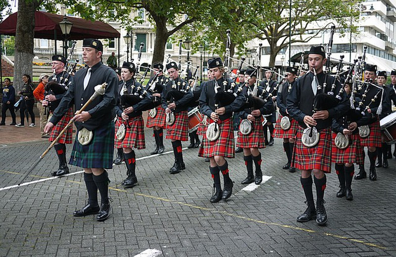 one of the bagpipe bands