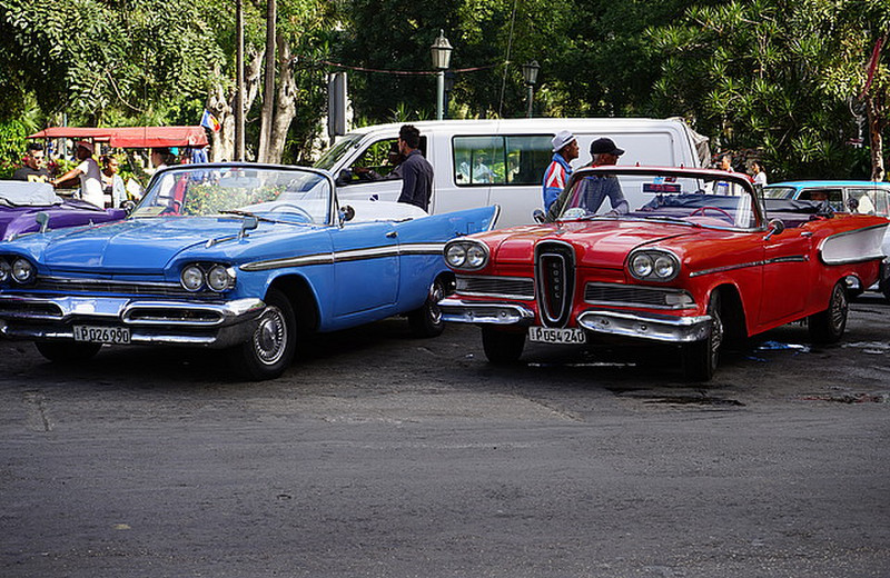 The red one is a Ford Edsel