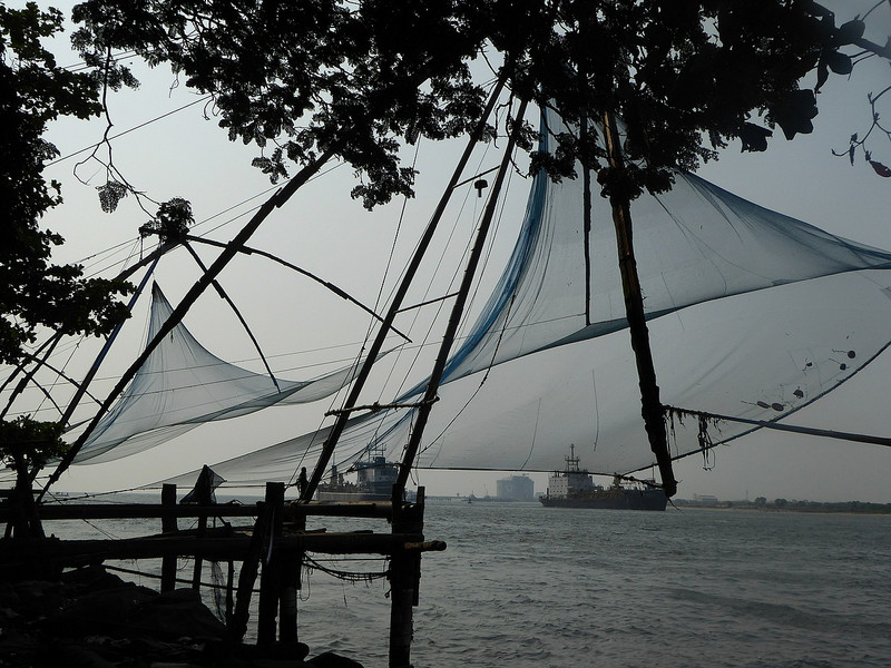 the famous chinese fishing nets of Cochin