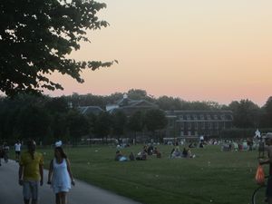 Kensington Palace and Hyde Park in the evening