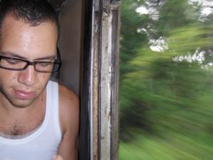 Andy on a Train