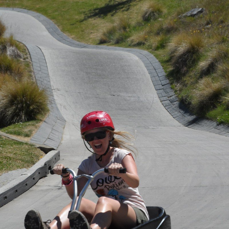 Laura on the luge