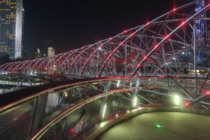 Helix Pedestrian Bridge at night