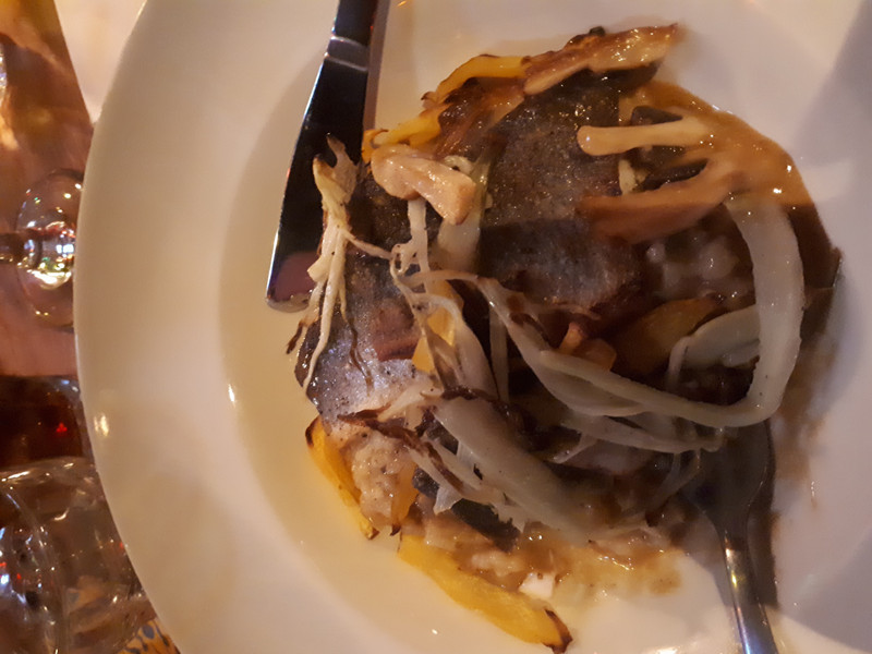 Sea Bass with mushroom risotto