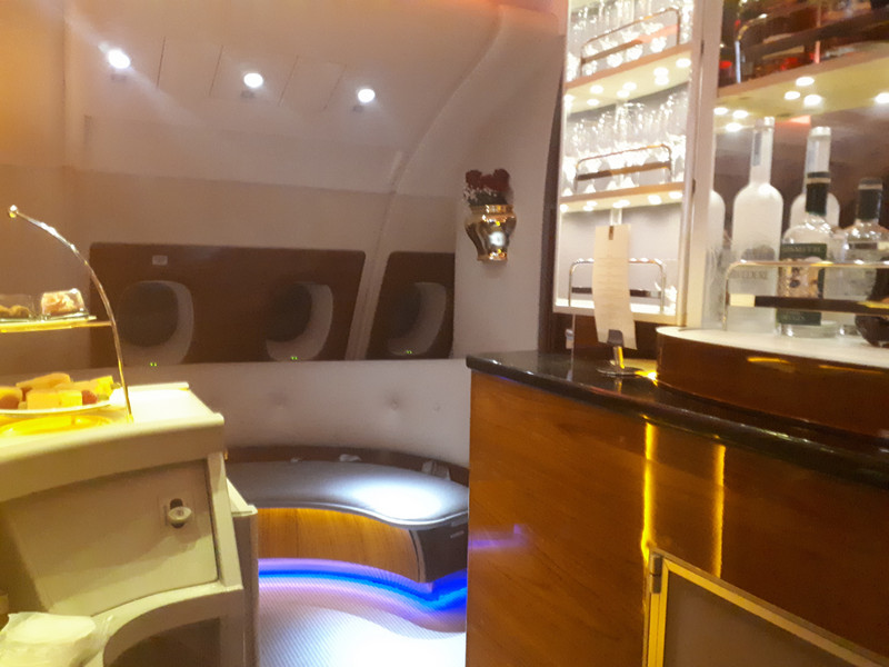 Business class lounge on A380