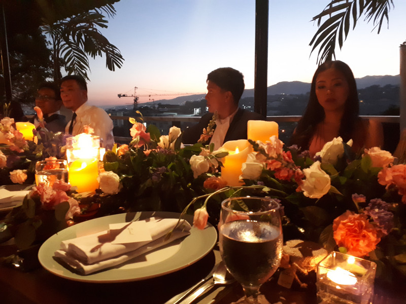 Wedding dinner with a view