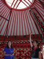 Inside the finished yurt setup