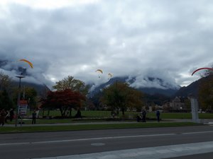 Paragliders in Interlaken