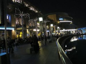 Outside Dubai Mall at night