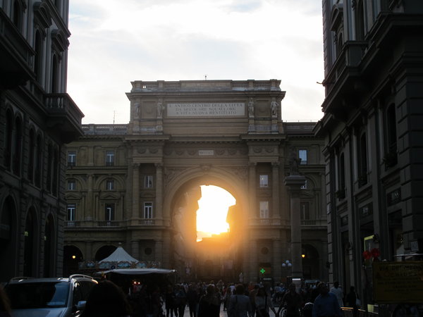 sunset at Piazza Republica