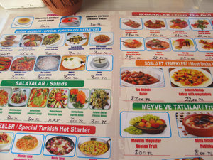 Typical turkish menu