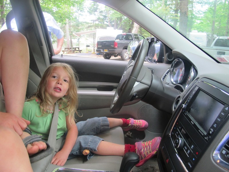 E wants to drive, but always wears her seatbelt