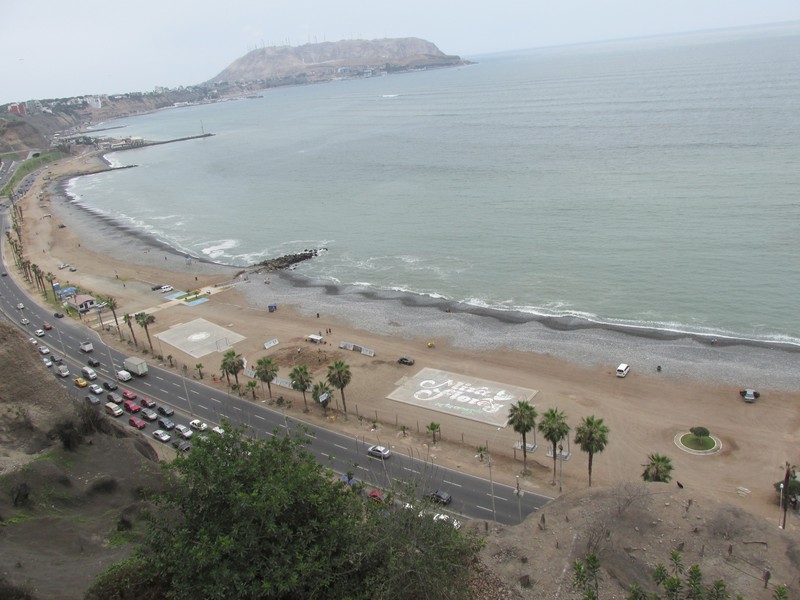 View of Miraflores beach from Larcomar