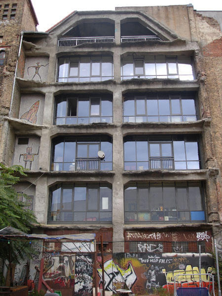 The demolished rear of the building