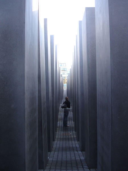 Nina wandering through the memorial