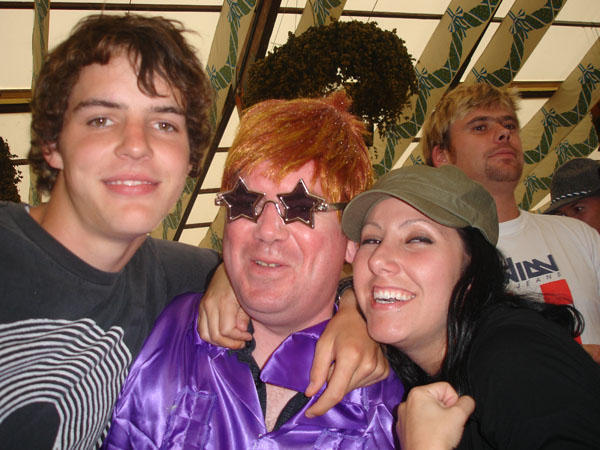 Elton John, Rebekah and some guy?