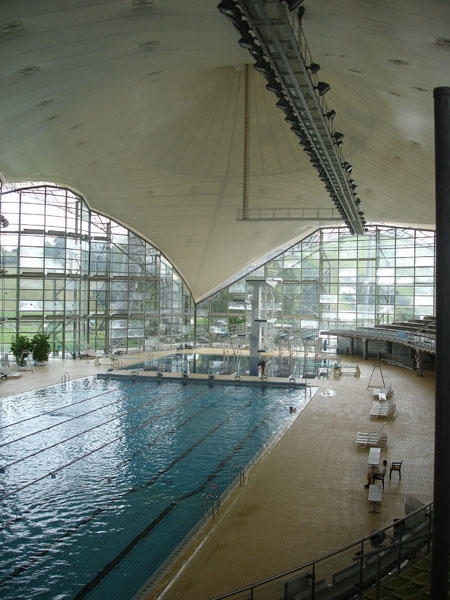 The pool and dive tower