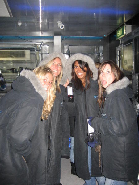 Stacey, Jo, Preet and Orla in Minus 5 Ice Bar