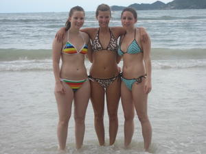Me, Em and Becca on Samui Beach