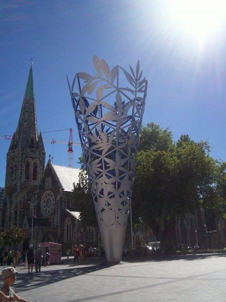 Vase Sculpture on Square in Christchurch