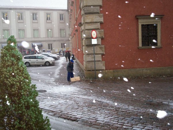 Snow in Warsaw, Poland
