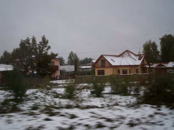 View of Snow from Train