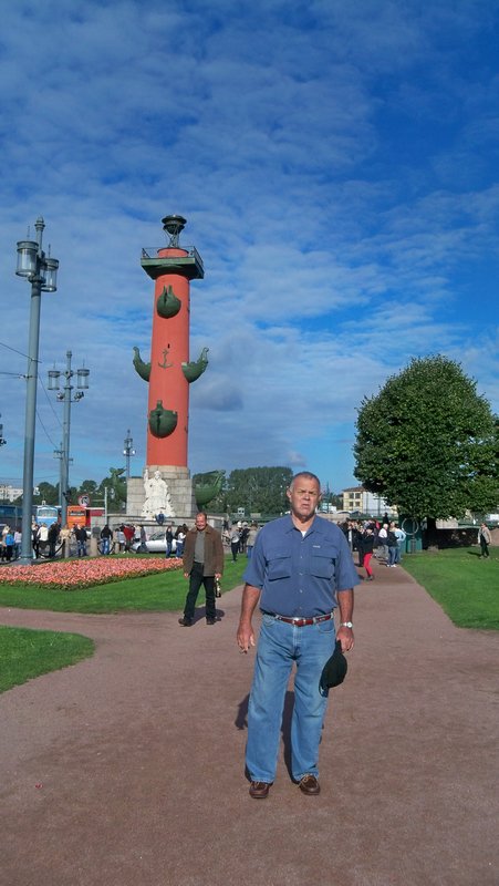 Walt in front of a Rostral Column