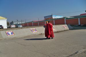 2 Buddhist Monks Meeting on the Street