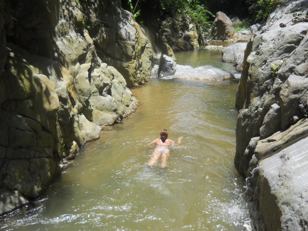 Swimming from rock to rock..
