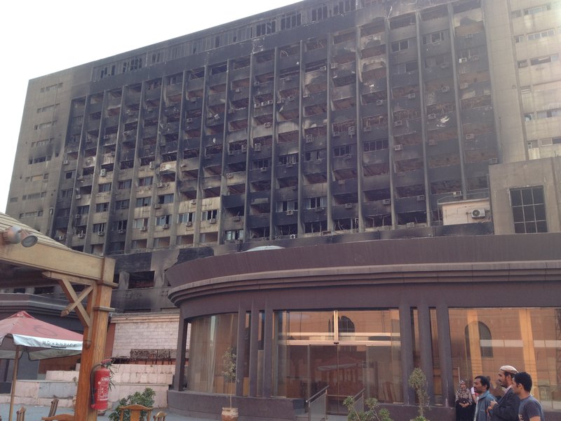 Burned Mubarak Headquarters
