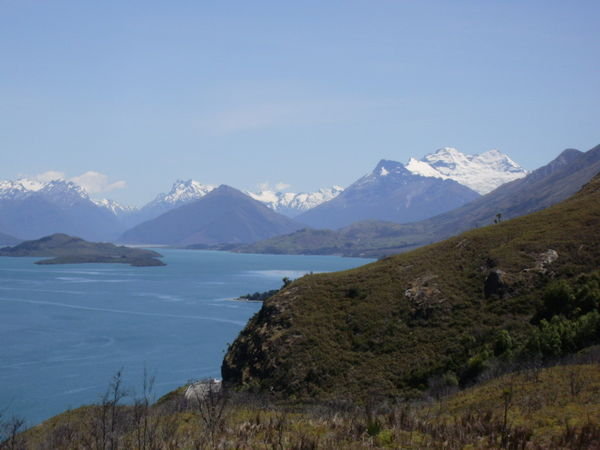 Snow capped mountains on the road to Glenorchy