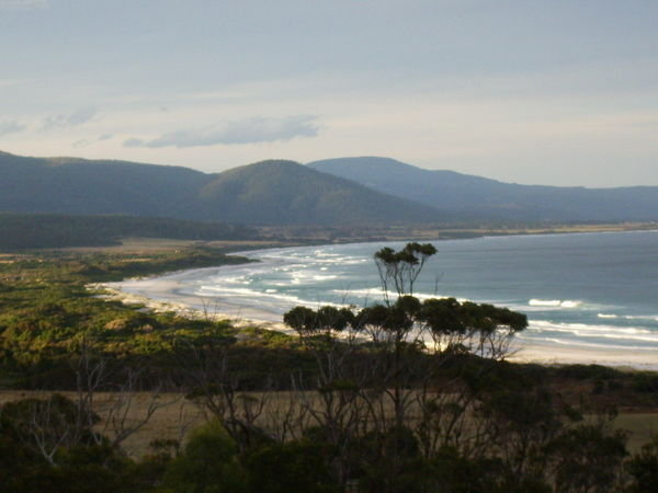 The view of Macleans Bay from our motel in Bicheno