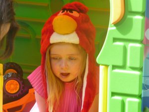 025 Sienna in her Angry Birds hat