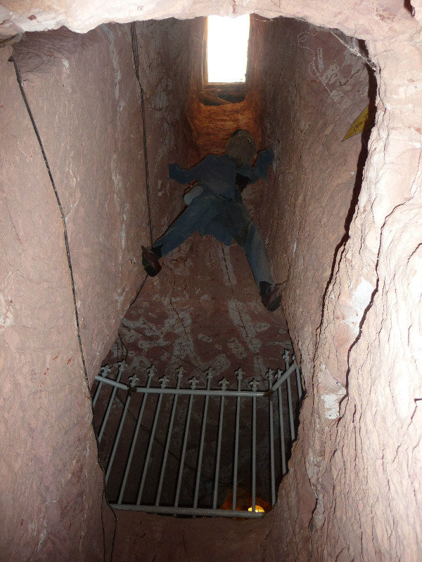 Climbing down the shaft