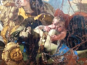 Detail from the plague of snakes, baby doesn't realize mom is dead