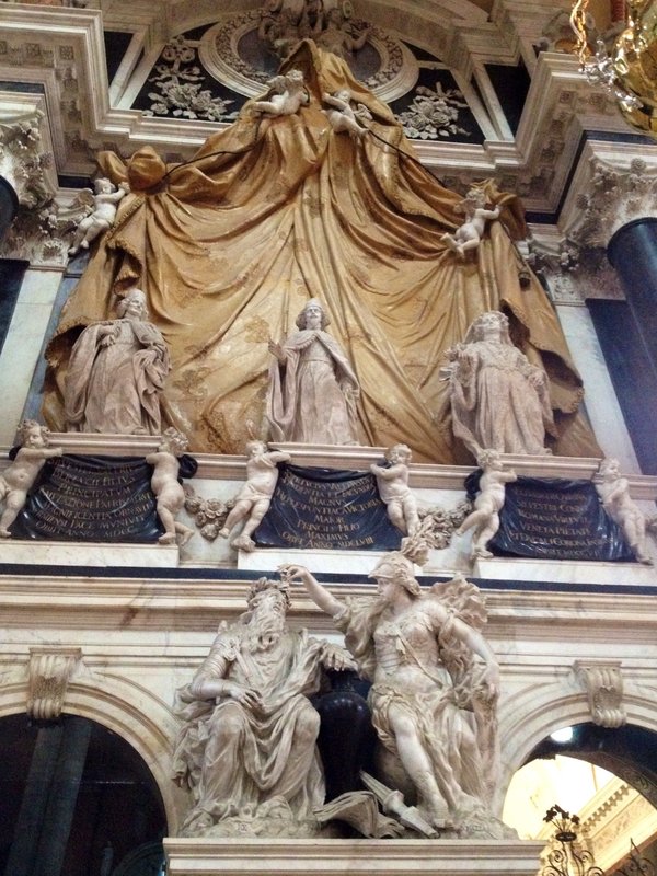 Marble curtain in Basilica di San Giovanni e Paolo