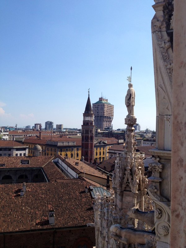 Interesting modern buildings from the roof of the duomo