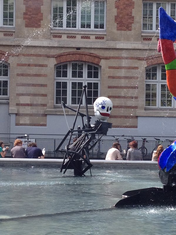 One of the creepy heads in the George Pompidou square