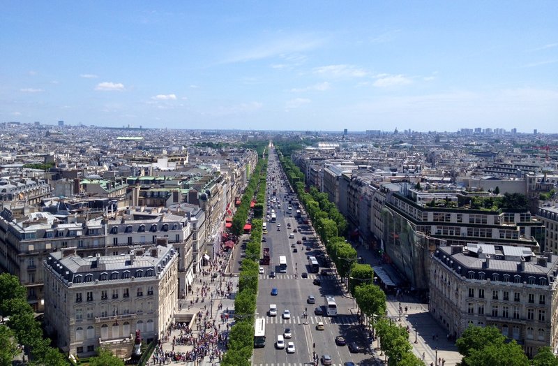 Champs-Élysées from the top of the arch