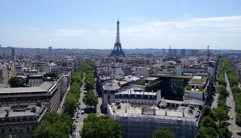 The Eiffel tower from the top of the arch