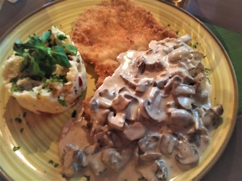 Jaeger Schnitzel and Kartoffelsalat