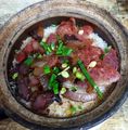 Sausage and Bacon Claypot Rice