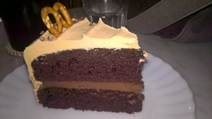 Chocolate Cake with Peanut Butter Icing