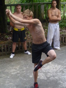 Sergei practising Shaolin Forms