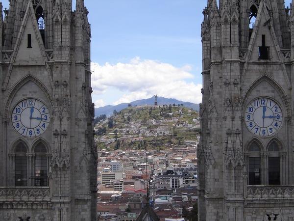 Twin tower clocks in quito